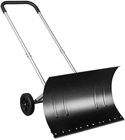Outvita Snow Shovel with Wheels, 29" Wide 18" Long, Black