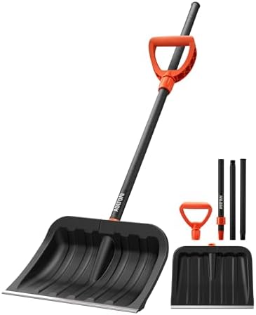 AstroAI 62" Heavy-Duty Snow Shovel, 17" Stainless Steel Blade, D-Handle