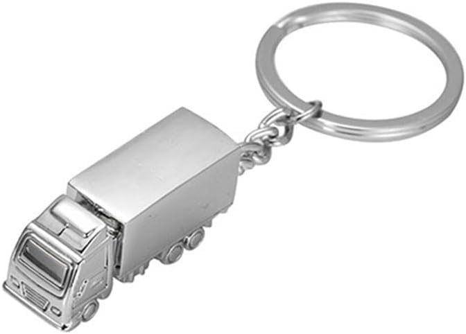 Semi Trailer Truck Freight liner Trucker 18 wheeler Gift Novelty Pickup Keychain Silver