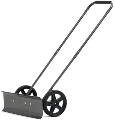 Yard Butler Snowplow Rolling Push Shovel, No-Bend, IRSPP-24
