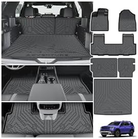 Powerty Floor Mats for Honda Passport 2026 2027, All Weather 3D TPE Anti-Slip Trunk Cargo Liner Seat Back Covers Protectors Full Set Car Accessories