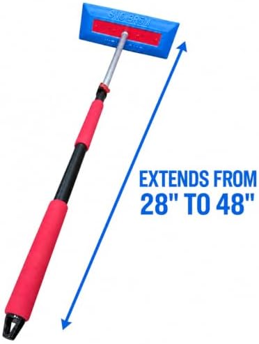 SNOBRuM - Snow Remover for Cars and Trucks - 28 to 48 inch telescoping Handle - no Scratch Snow Removal 2-Pack