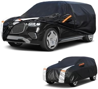 Large SUV Car Cover for Mercedes-Benz GLS-Class 350d 400 400d 450 450d 550 580 2015-2026 100% Waterproof All Weather, Heavy Duty Outdoor Full Exterior Covers Rain Sun Wind UV Protection.