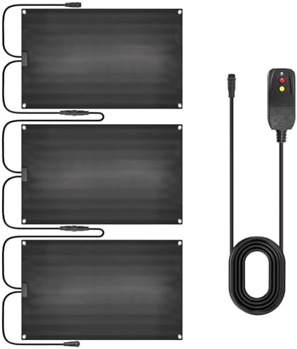 Graphene Snow Melting Mats for Stairs,Non-Slip Rubber Heated Walkway Mat,Fast Ice Melt 3 in/h,Safe & Energy Saving with Extended 50cm Cord,20"x30" with 1 Plug 3pcs