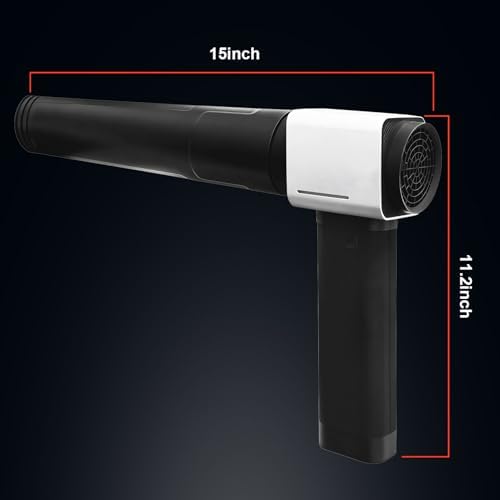 Cordless Long Sleeve Car Blow Dryer, Extended Tube Turbo Air Blower for Auto Detailing Yard Patio Snow Sweeping, Portable Electric Leaf Blower Heavy Duty Outdoor Exterior Cleaning Equipment