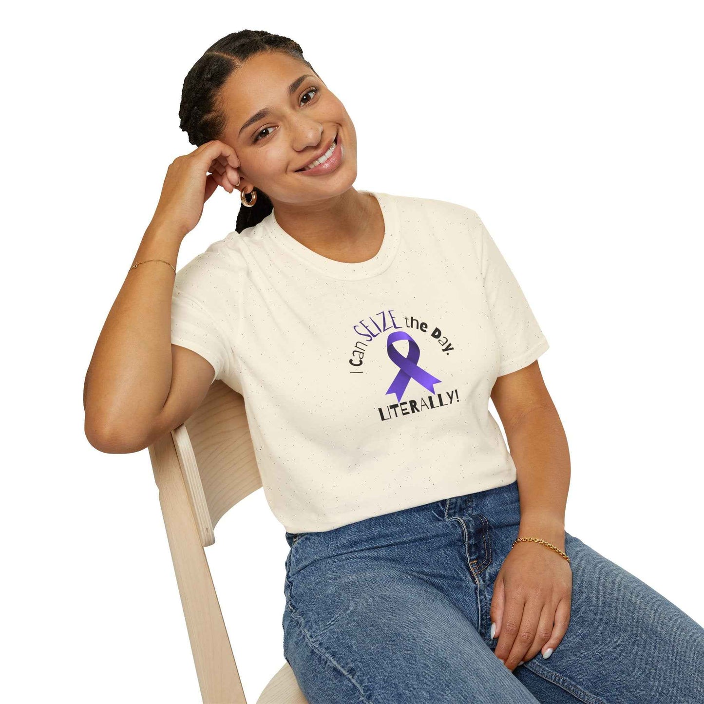 “I Can SEIZE the Day — Literally!” Epilepsy Awareness Pin Button (3")