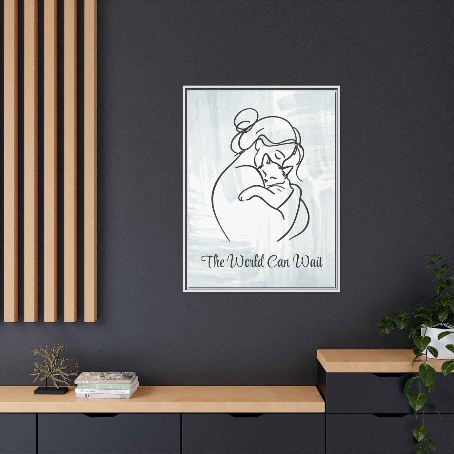 The World Can Wait Cat Canvas Print