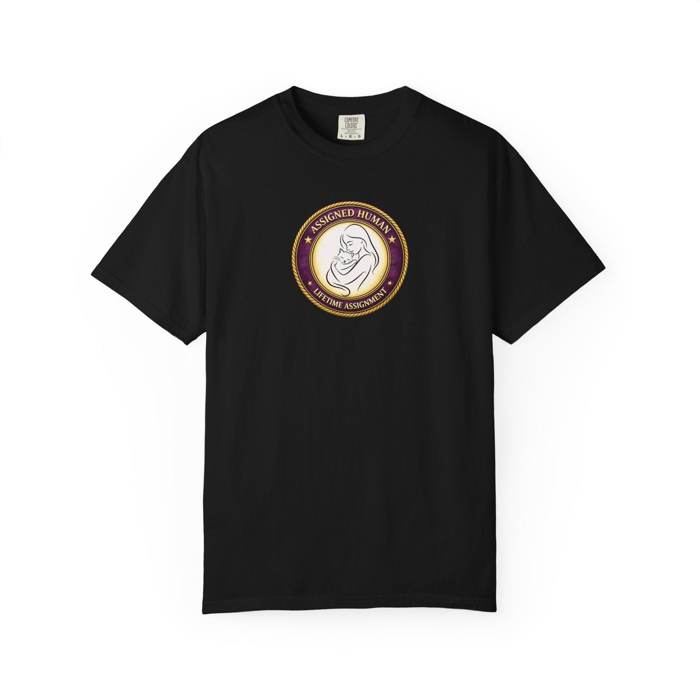 Assigned Human – Lifetime Assignment T-Shirt | Cat Lover Seal Tee