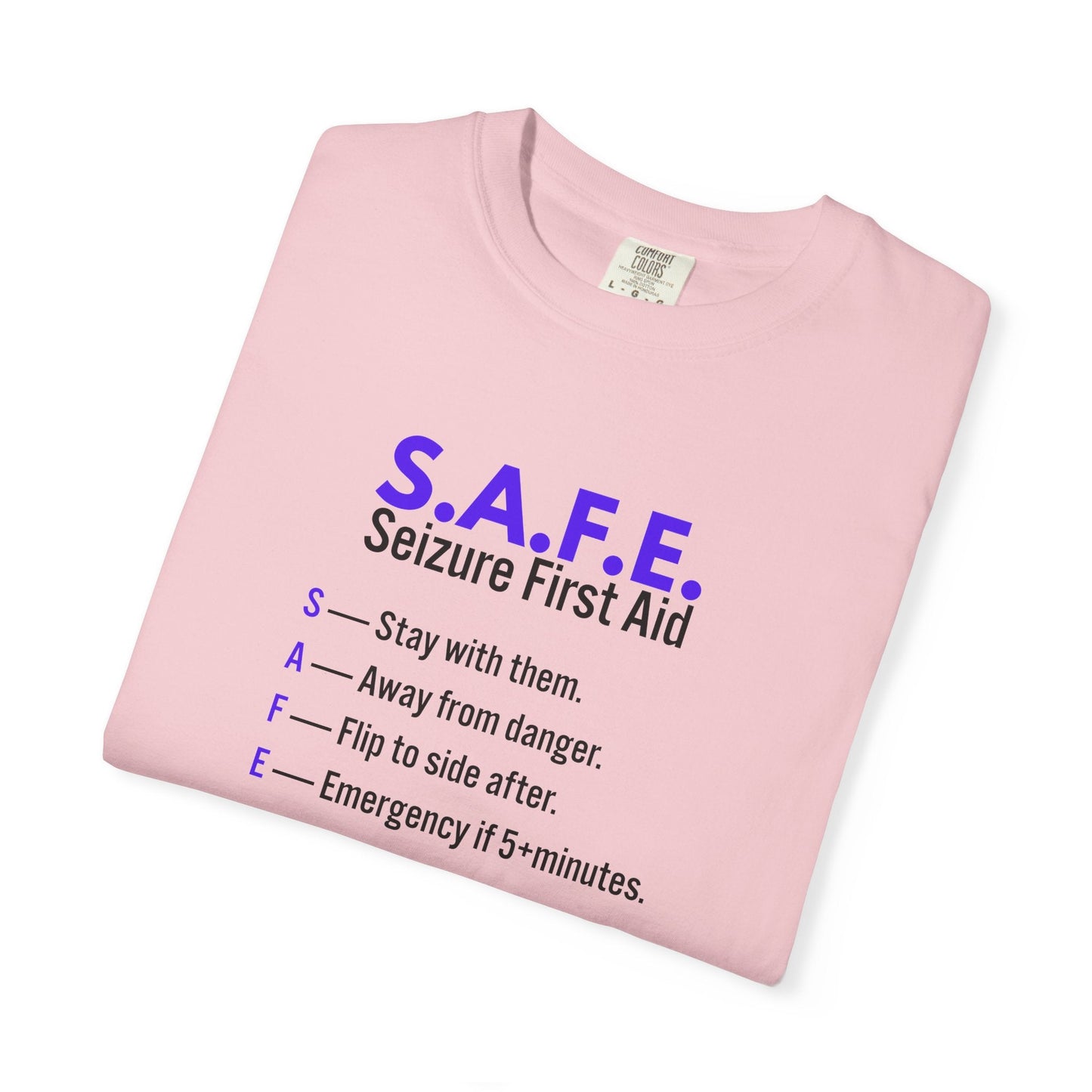 S.A.F.E. Seizure First Aid T-Shirt – Epilepsy Awareness Education Tee