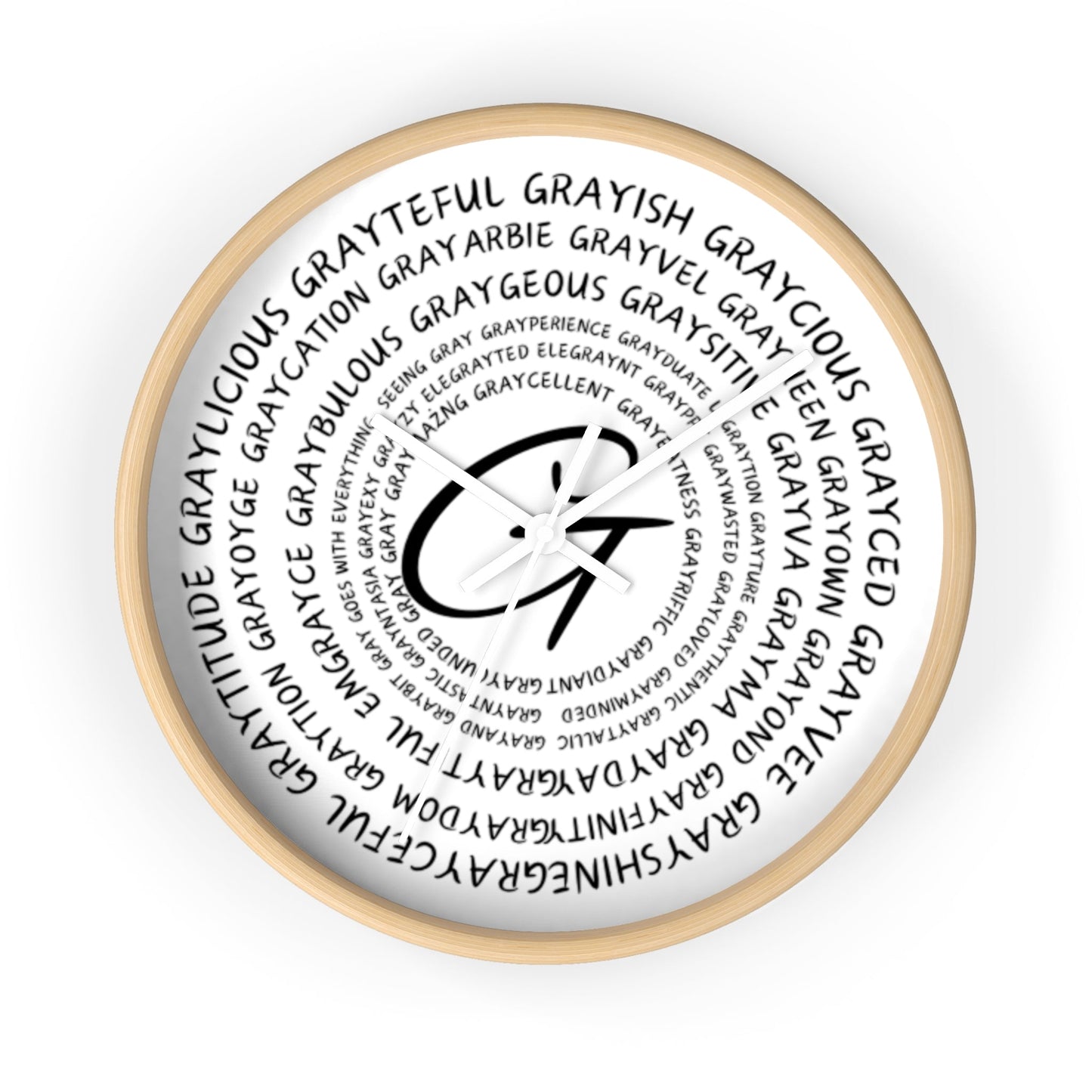 Wooden Clock Embracing Gray Hair Positivity