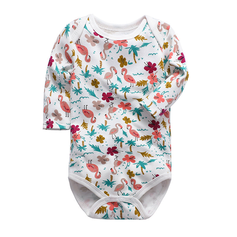Cotton One-piece Long Sleeve Triangle Romper