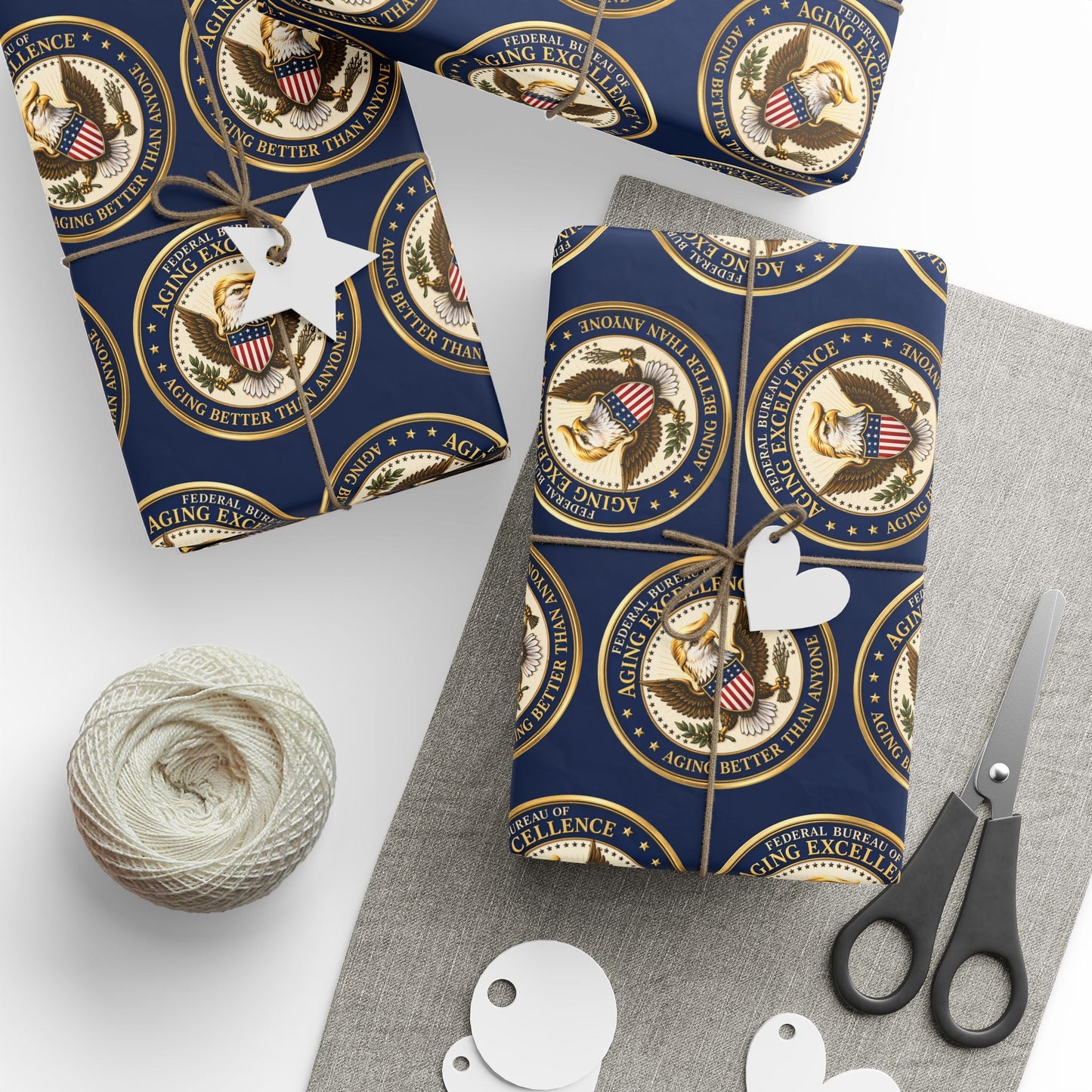 Aging Excellence – Faux Seal Birthday Wrapping Paper
