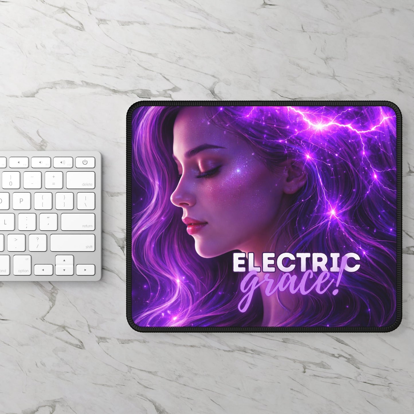 Electric Grace Mouse Pad – Purple Energy Art Desk Accessory