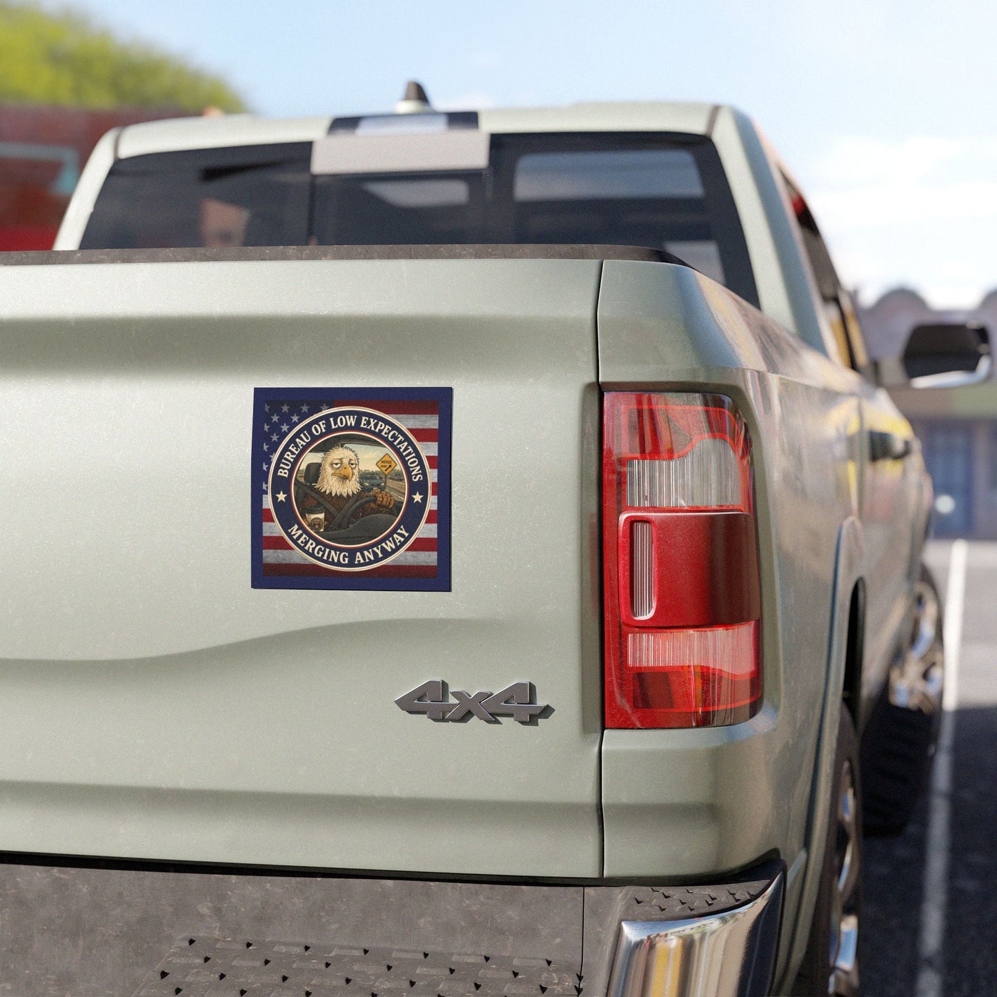 Bureau of Low Expectations Bumper Magnet | Merging Anyway