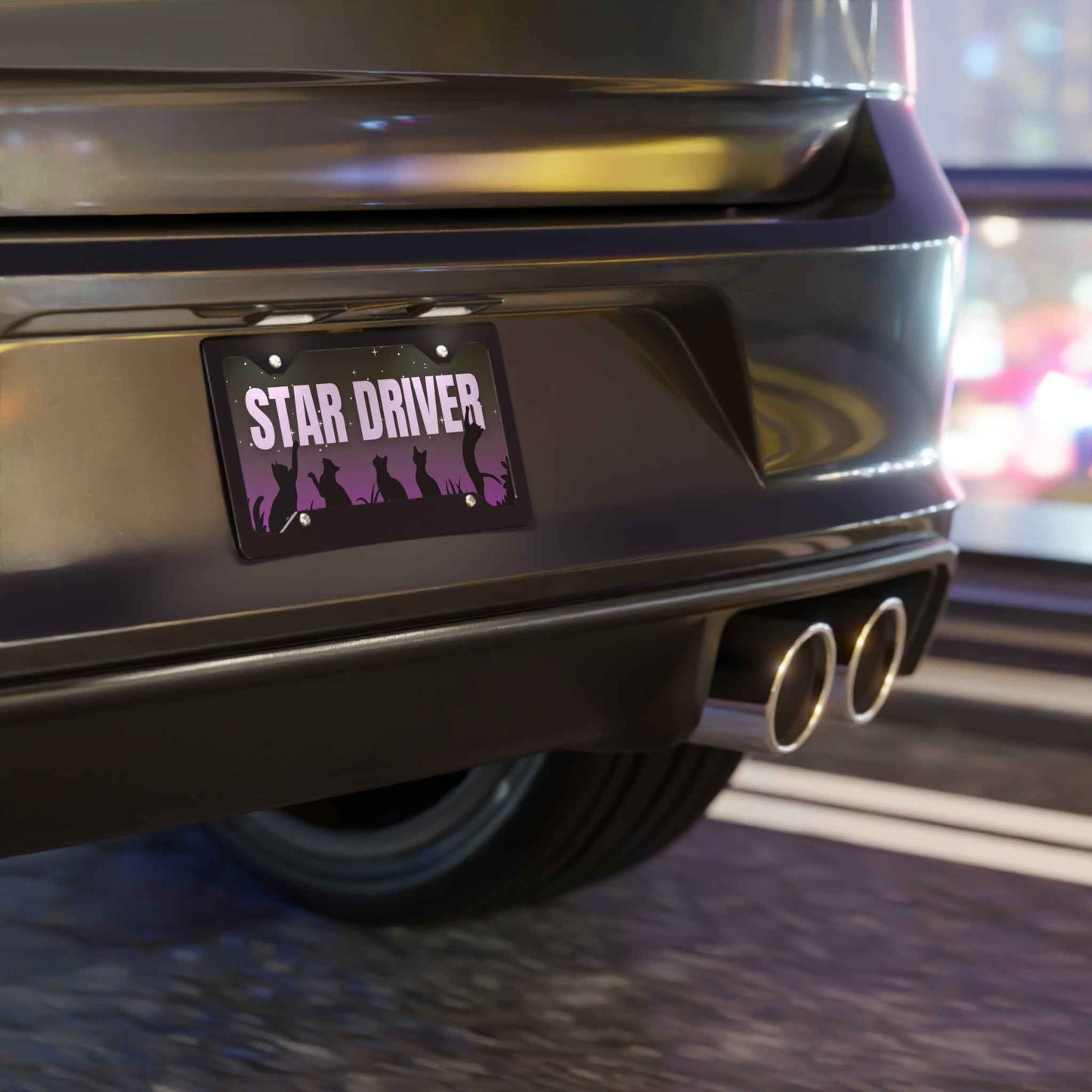 “Star Driver” Night Watchers Decorative Vanity Plate – 12" × 6"