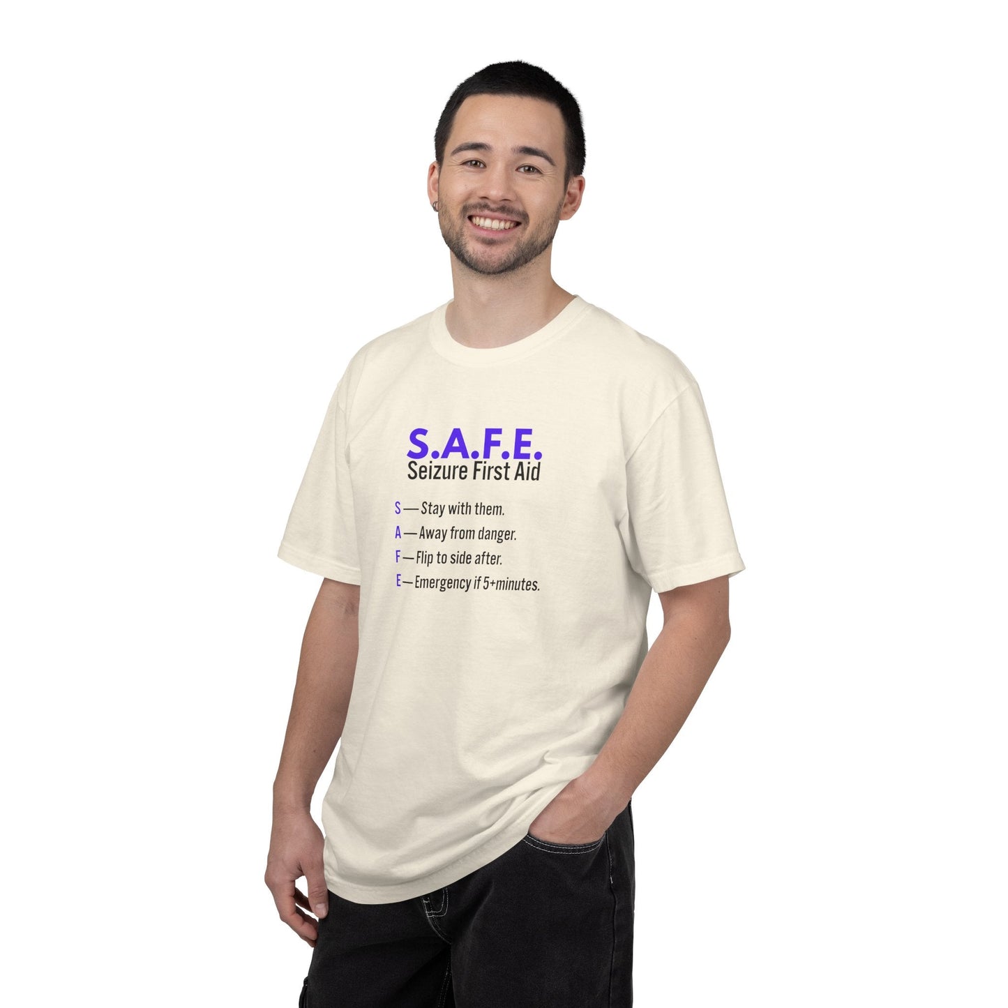 S.A.F.E. Seizure First Aid T-Shirt – Epilepsy Awareness Education Tee