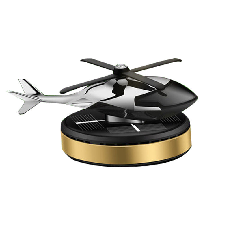 Car Air Freshener with Solar Helicopter Decor