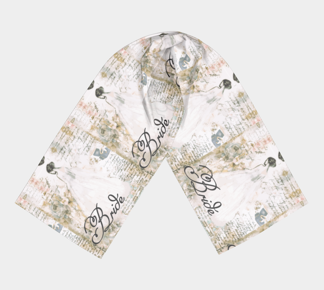 Elegant Antique Bride Pattern Long Scarf