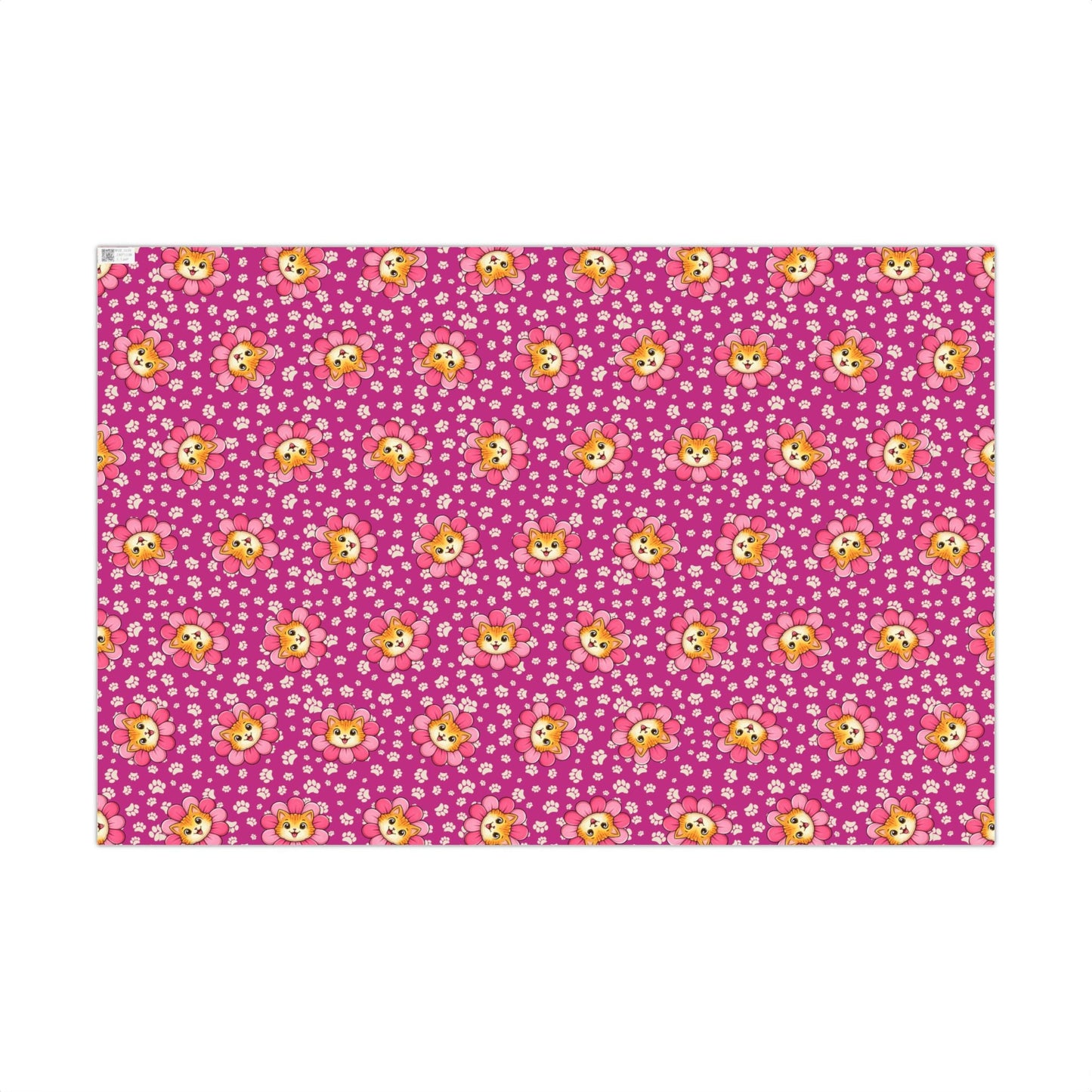 Pink Cat Blossom Gift Wrap | Cute Cat Lover Wrapping Paper