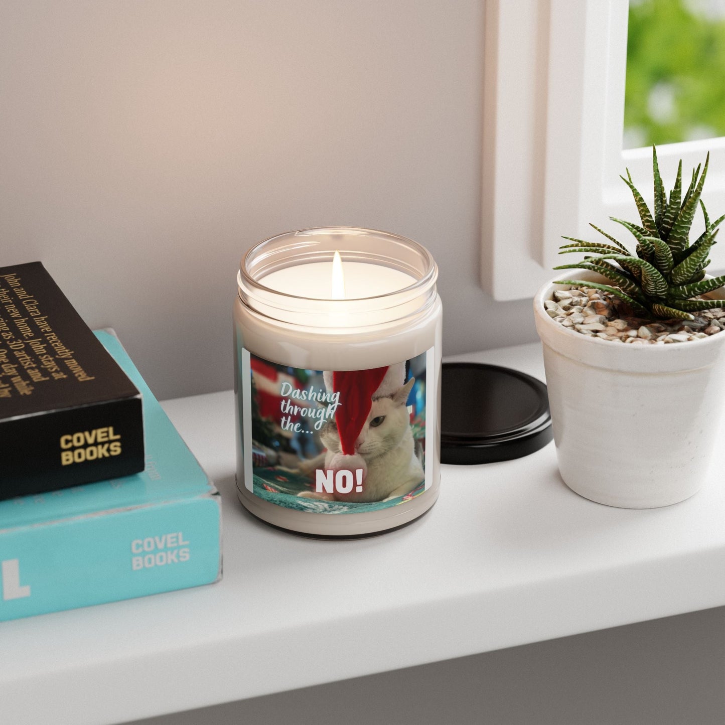 Dashing Through the… NO! Candle | Funny Christmas Cat Candle
