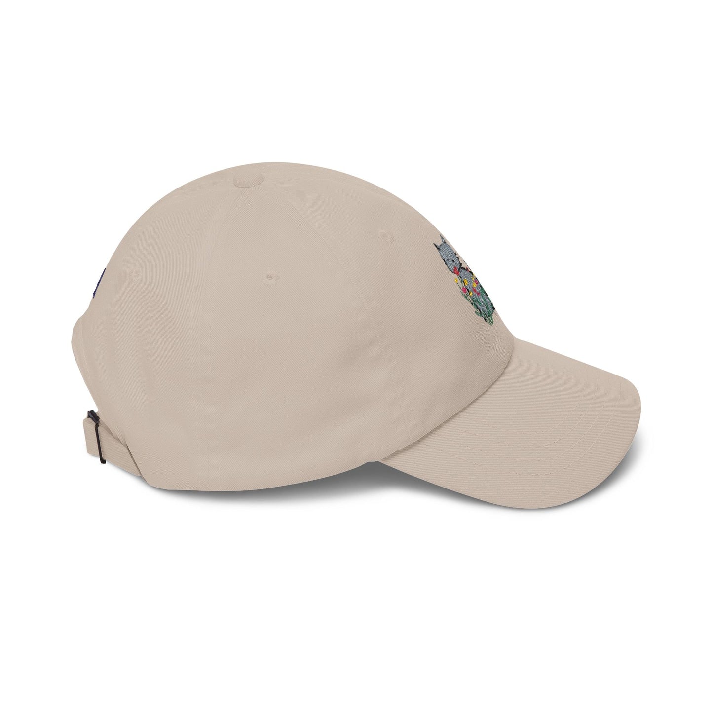 Floral Cat Embroidered Hat – Soft Garden Cat Cotton Cap