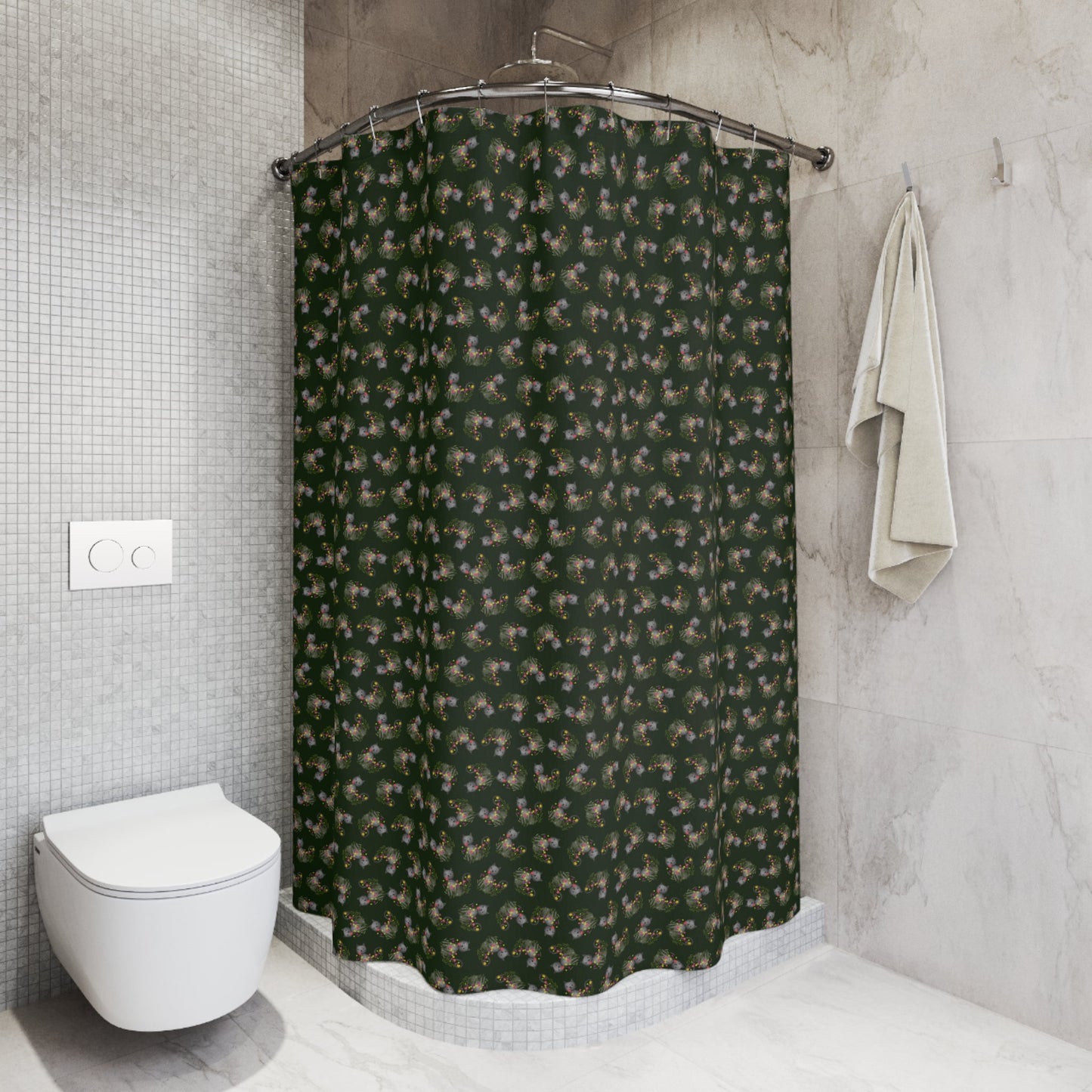 Cat Garden Night Shower Curtain