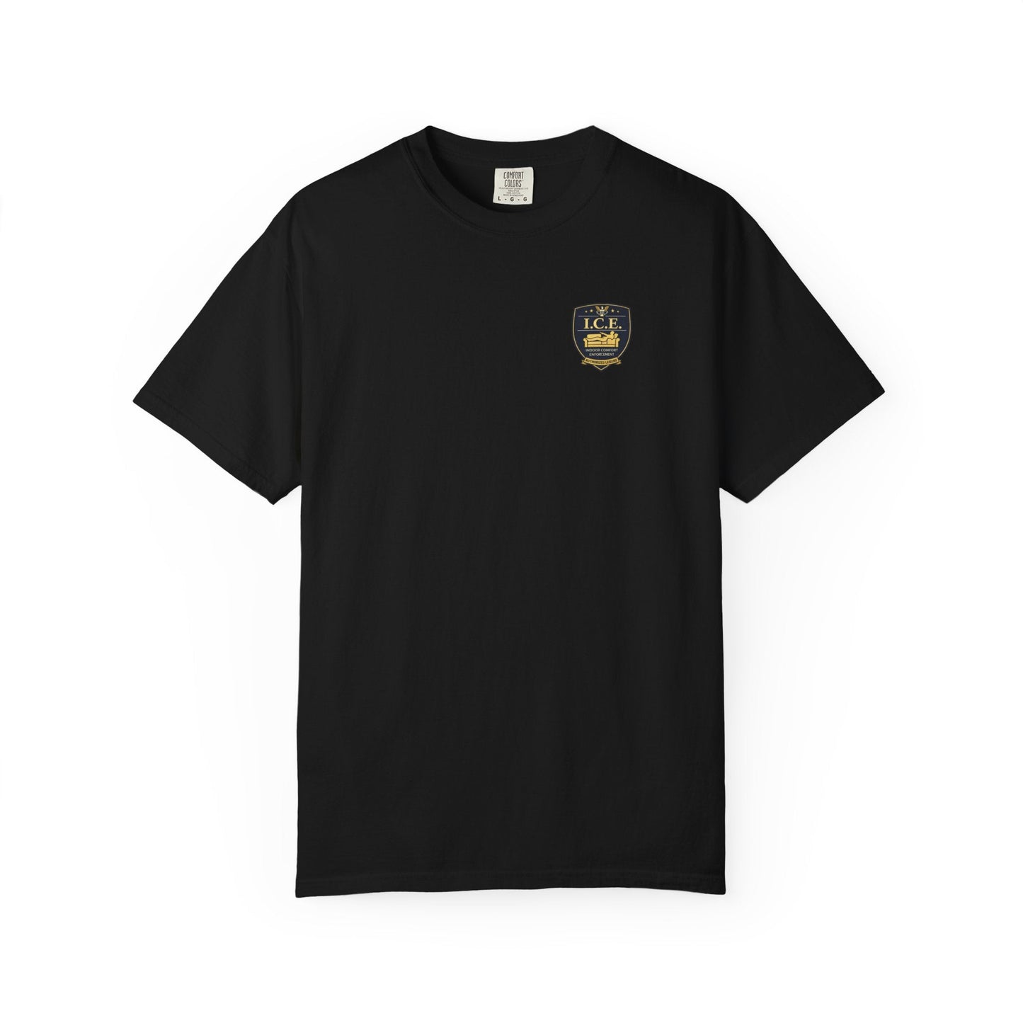 I.C.E. Badge T-Shirt | Institute of Cozy Excellence Parody Tee