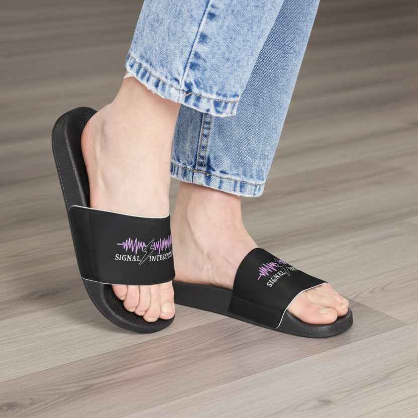 Signal Interference Slide Sandals — Controlled Chaos Edition