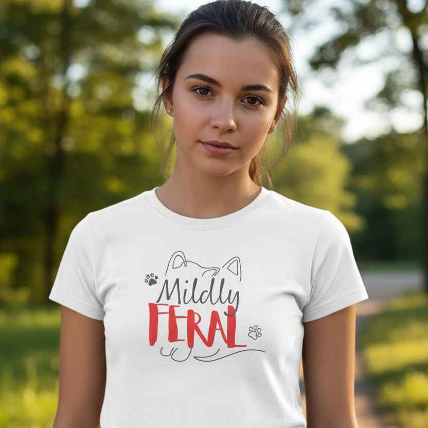 Mildly Feral Women’s Tee — Soft Fabric, Sharp Personality