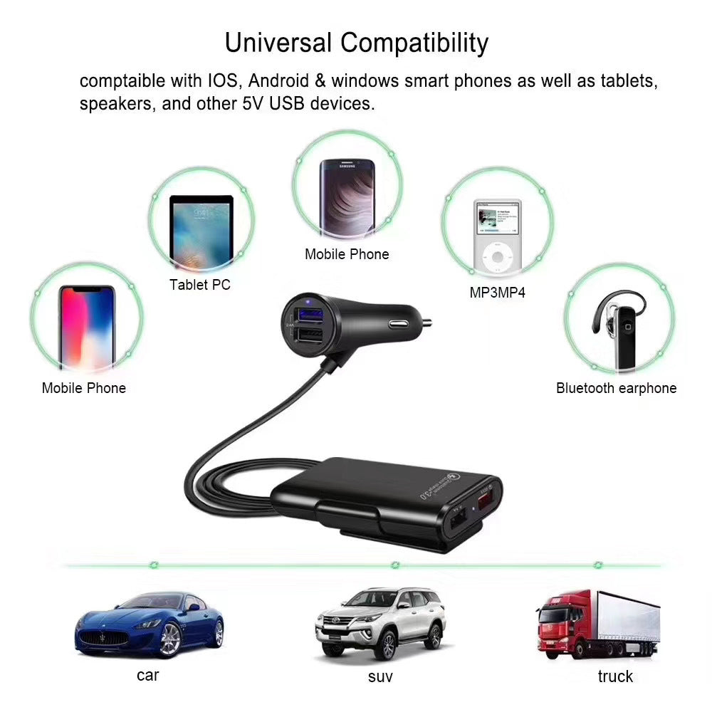 Multi-port Car Rear Seat With Wire Fast Charging