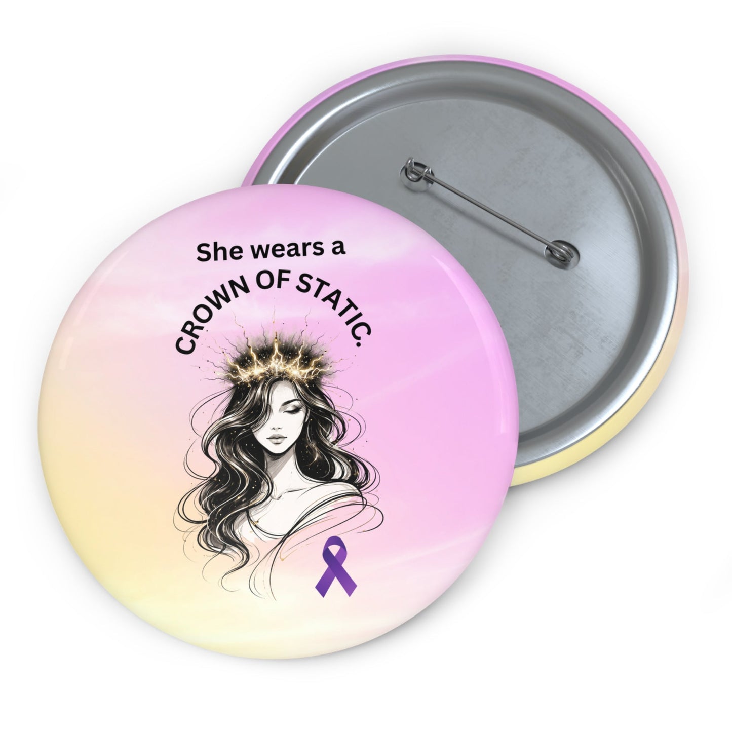 Crown of Static Pinback Button