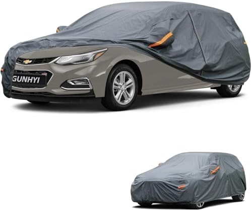 GUNHYI Premium Car Cover Custom Fit Chevrolet Cruze Hatchback, 16 Layers Heavy Duty Car Cover Waterproof All Weather with Zipper Door for Sun Rain Snow Dust Uv Protection
