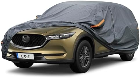 GUNHYI Premium Car Cover Custom Fit Mazda CX-5/CX-7 (2007-2026), 16 Layers Heavy Duty Car Cover Waterproof All Weather with Zipper Door for Sun Rain Snow Dust Uv Protection