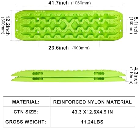 X-BULL New Recovery Traction Tracks Sand Mud Snow Track Tire Ladder 4WD (Peak Green,3gen)