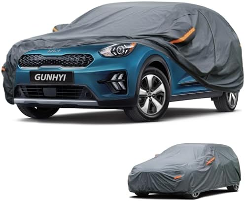 GUNHYI Premium Car Cover Custom Fit Kia NIRO, 16 Layers Heavy Duty Car Cover Waterproof All Weather with Zipper Door for Sun Rain Snow Dust Uv Protection