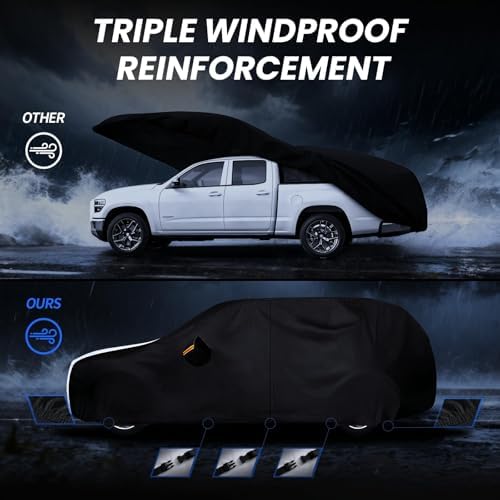 Multi-Layer Car Cover Custom Fit for Toyota Highlander(2001-2026), 100% Waterproof All Weather for Automobiles, Gift with Towel, Heavy Duty Car Covers for Rain Sun UV Protection with Door Zipper