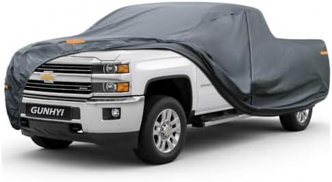 GUNHYI Premium Truck Cover Custom Fit Chevrolet Silverado 2500HD/3500HD Extended/Double Cab Short Bed, 16 Layers Heavy Duty Truck Cover Waterproof All Weather with Zipper Door Snow Dust Uv Protection