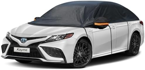 Kayme Half Car Cover Waterproof All Weather for Sedan (UP to 127'')