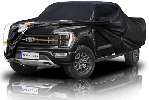 Ford F-150 Truck Cover Custom Fit 2008-2026 SuperCrew Cab SB (5.5'-6.5') with Door Zipper, Full Exterior Pickup Truck Cover Waterproof All Weather,Wind Dust Sun and UV Protection.