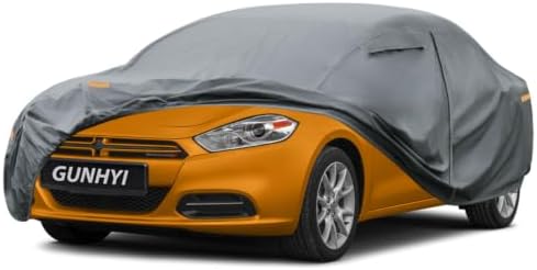 GUNHYI Premium Car Cover Custom Fit Dodge Dart, 16 Layers Heavy Duty Car Cover Waterproof All Weather with Zipper Door for Sun Rain Snow Dust Uv Protection