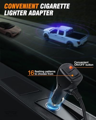 LUMENIX 56 LED Red Blue Rooftop Beacon Strobe Light Bar for Trucks
