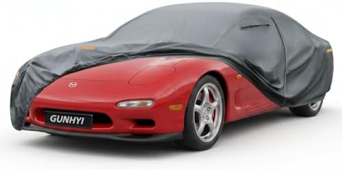 GUNHYI Premium Car Cover Custom Fit Mazda RX-7 RX-8 (1979-2011), 16 Layers Heavy Duty Car Cover Waterproof All Weather with Zipper Door for Sun Rain Snow Dust Uv Protection