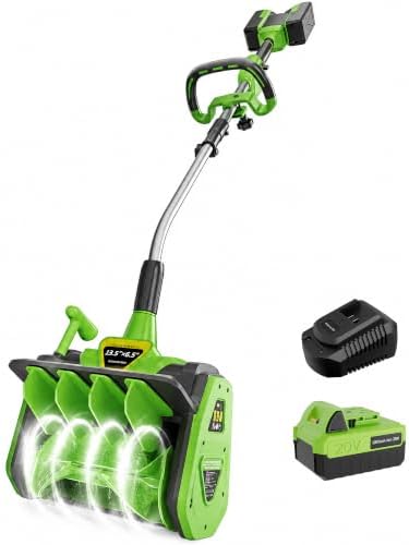 Vibekio 40V Cordless Snow Shovel, 13.5-Inch Brushless Snow Blower, Electric Snow Shovel with ±30° Adjustable Plate, 27.8 FT Snow Throw, 2×20V 4.0Ah Batteries, 30Min Runtime for Driveway, Patio, Deck