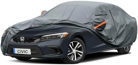 GUNHYI Premium Car Cover Custom Fit Honda Civic Sedan/Coupe (1995-2026), 16 Layers Heavy Duty Car Cover Waterproof All Weather with Zipper Door for Sun Rain Snow Dust Uv Protection