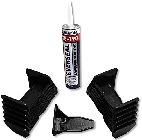 Deuce Snow Guards for Metal Steel Corrugated Roof (25 Pieces with Adhesive) (Dark Black)