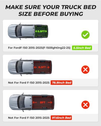 Truck Bed Mat for 2015-2026 Ford F-150/22-26 Lightning F150 5.5FT