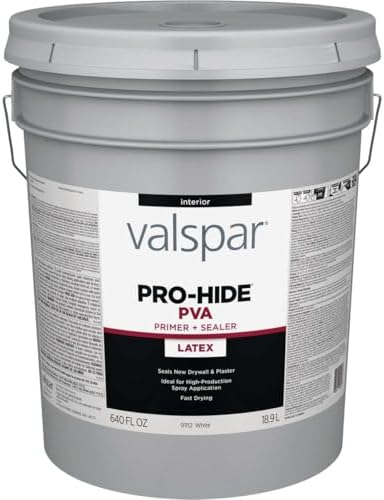 Valspar 91112 White Pro-Hide Interior Latex PVA Primer & Sealer, 5 Gallon