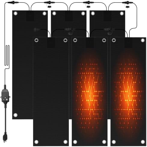 6 Pcs Heated Snow Melting Mats,10x30 in No-Slip Rubber Heated Outdoor Mats
