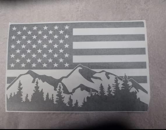 Xinghe for Dodge Ram 2009 to 2024 2025 2026, American Flag Decals Stickers for Truck Back Middle Window, Matte Black USA Flag Decal