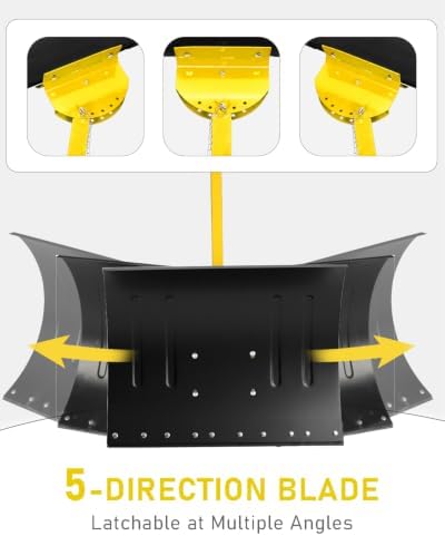 Outvita Snow Shovel with Wheels, 24" Wide 18" Long, Black & Yellow
